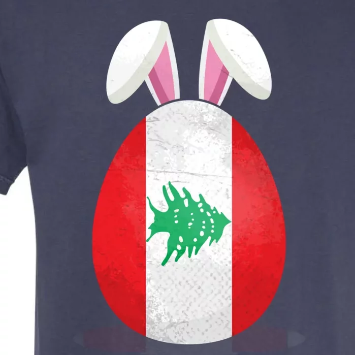 Lebanon Flag Egg Bunny Ears Lebanese Easter Sunday Gift Garment-Dyed Heavyweight T-Shirt