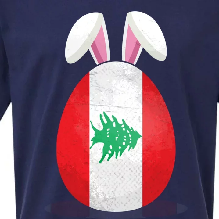 Lebanon Flag Egg Bunny Ears Lebanese Easter Sunday Gift Sueded Cloud Jersey T-Shirt