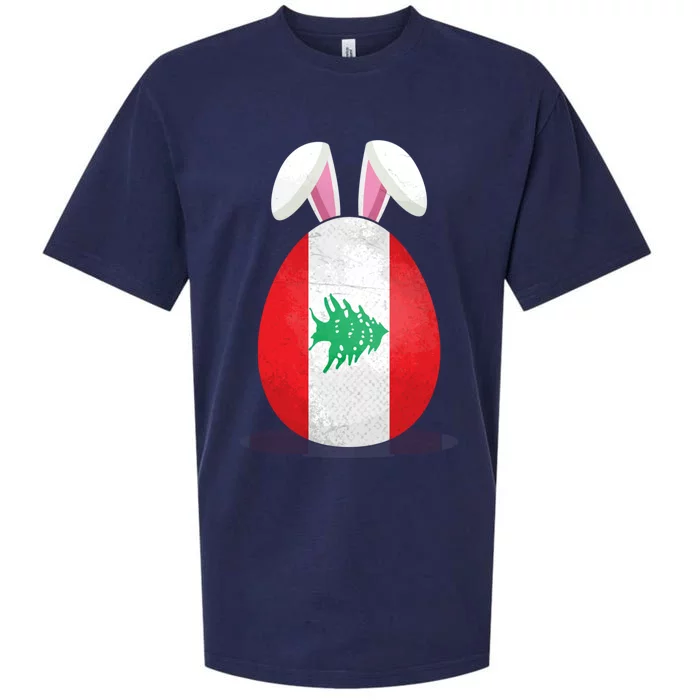 Lebanon Flag Egg Bunny Ears Lebanese Easter Sunday Gift Sueded Cloud Jersey T-Shirt