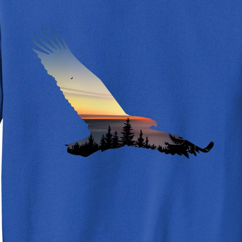 Lovely Flying Eagle Trippy Forest Sky Silhouette Tee Gift Sweatshirt