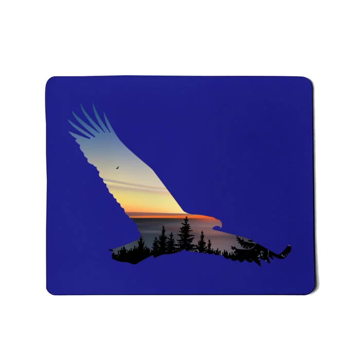 Lovely Flying Eagle Trippy Forest Sky Silhouette Tee Gift Mousepad