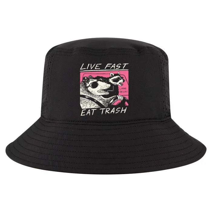 Live Fast Eat Trash And Get Hit By A Car Sunset Raccoon Cool Comfort Performance Bucket Hat