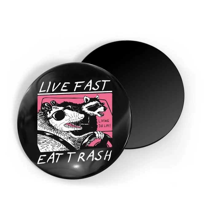 Live Fast Eat Trash Animal Funny Raccoon Magnet