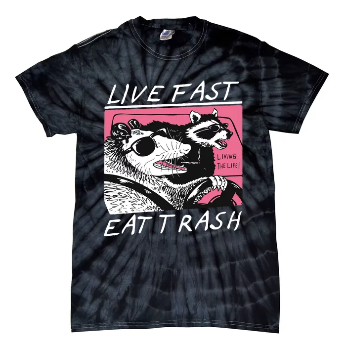 Live Fast Eat Trash Animal Funny Raccoon Tie-Dye T-Shirt