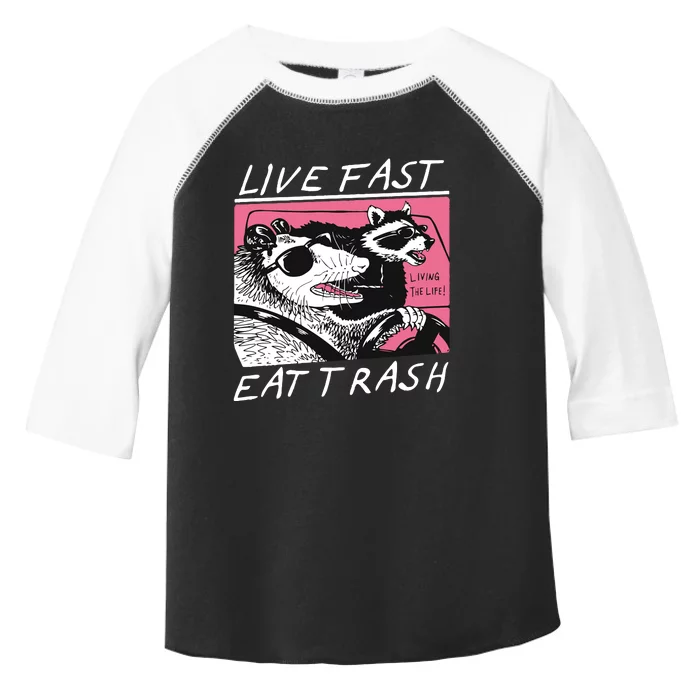 Live Fast Eat Trash Animal Funny Raccoon Toddler Fine Jersey T-Shirt