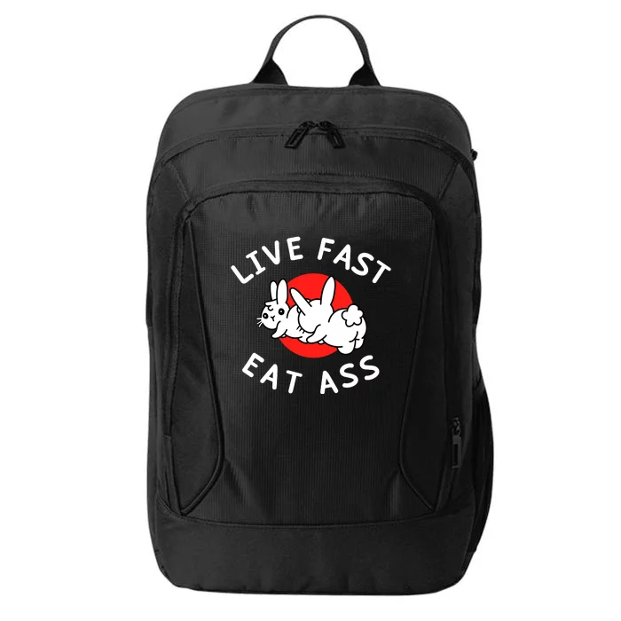 Live Fast Eat Ass Bunny City Backpack