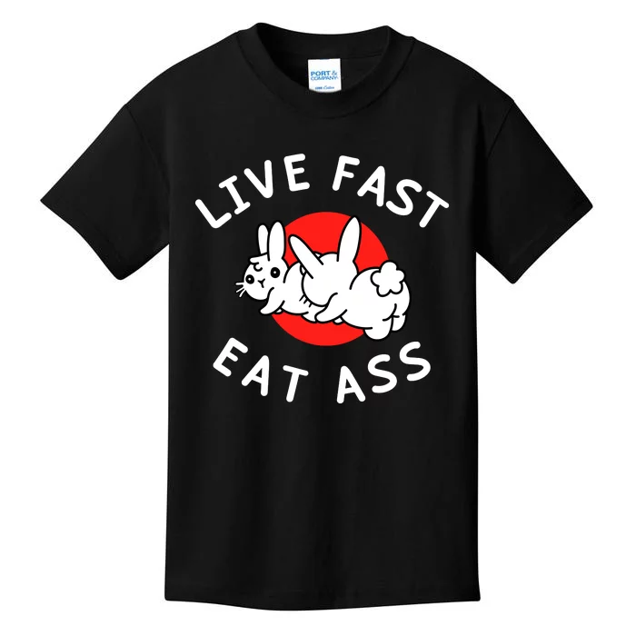 Live Fast Eat Ass Bunny Kids T-Shirt