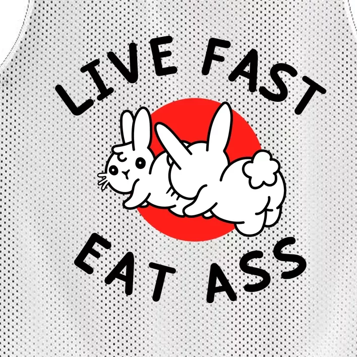 Live Fast Eat Ass Shirts Funny Bunny Mesh Reversible Basketball Jersey Tank