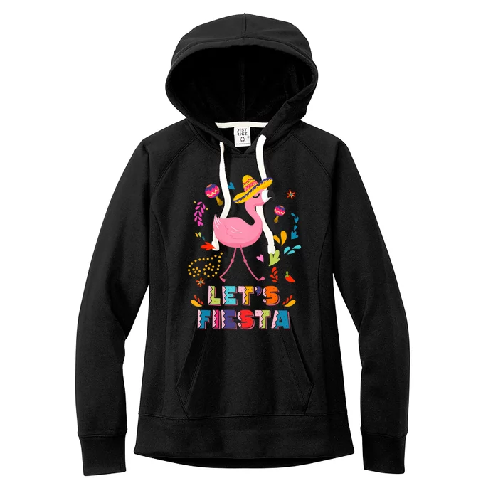 Let's Fiesta Flamingo Cinco De Mayo Women's Fleece Hoodie