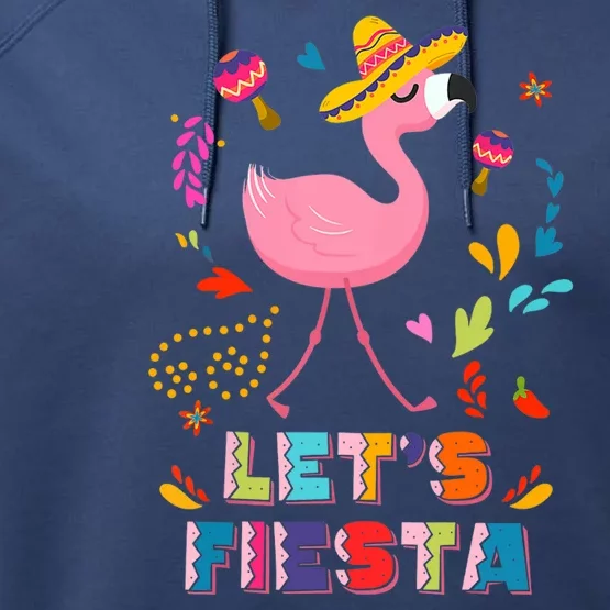 Let's Fiesta Flamingo Cinco De Mayo Performance Fleece Hoodie