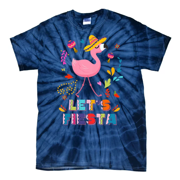 Let's Fiesta Flamingo Cinco De Mayo Tie-Dye T-Shirt