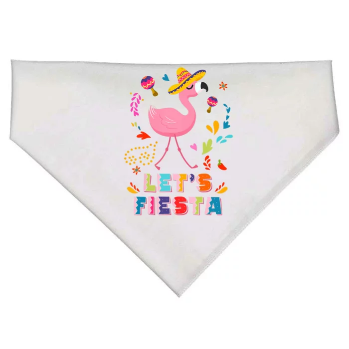 Let's Fiesta Flamingo Cinco De Mayo USA-Made Doggie Bandana