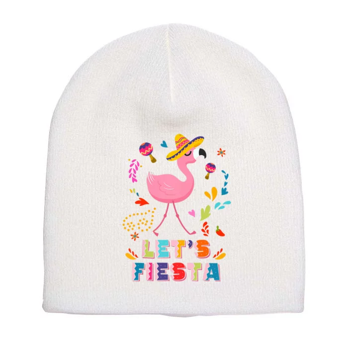 Let's Fiesta Flamingo Cinco De Mayo Short Acrylic Beanie