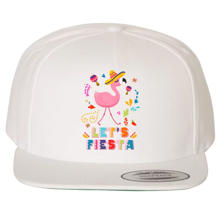 Let's Fiesta Flamingo Cinco De Mayo Wool Snapback Cap