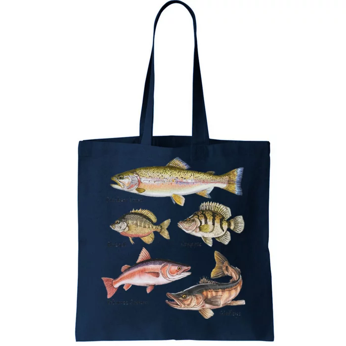 Lake Fish Field Guide Cute Fish Biologist Future Fisherman Tote Bag