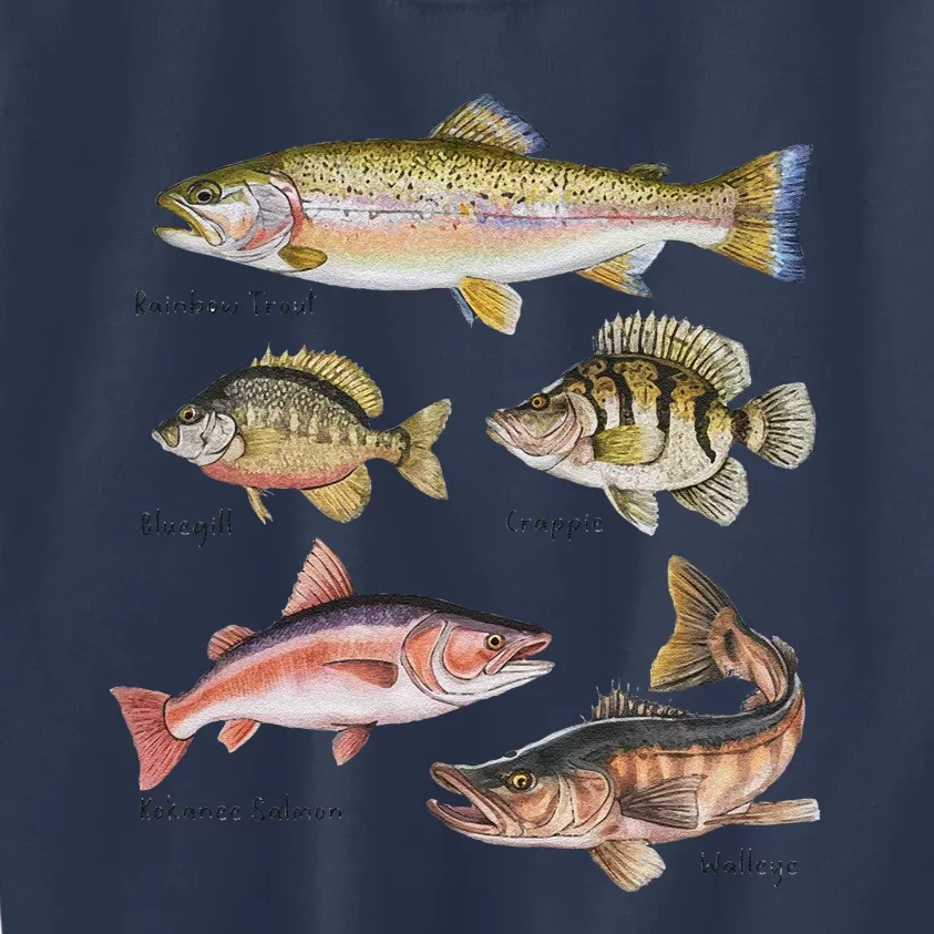 Lake Fish Field Guide Cute Fish Biologist Future Fisherman Kids Sweatshirt