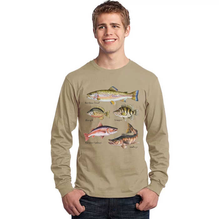 Lake Fish Field Guide Cute Fish Biologist Future Fisherman Tall Long Sleeve T-Shirt