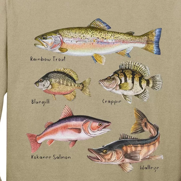 Lake Fish Field Guide Cute Fish Biologist Future Fisherman Tall Long Sleeve T-Shirt