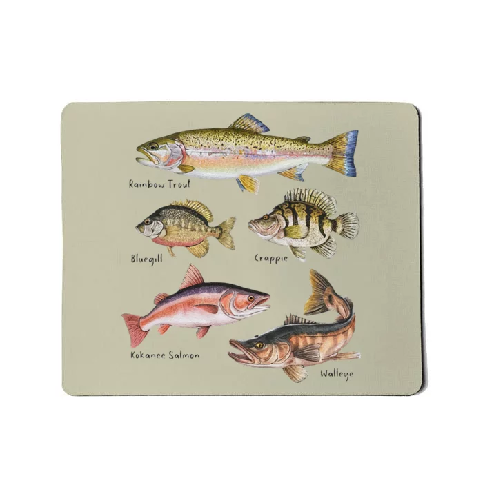 Lake Fish Field Guide Cute Fish Biologist Future Fisherman Mousepad