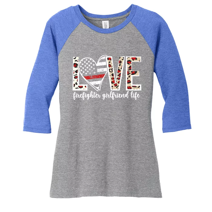 Love Firefighter Friend Life Fire Friend Gift Women's Tri-Blend 3/4-Sleeve Raglan Shirt