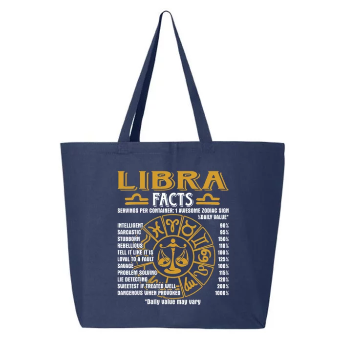 Libra Facts Funny Libra Birthday Horoscope Zodiac Sign Funny Gift 25L Jumbo Tote