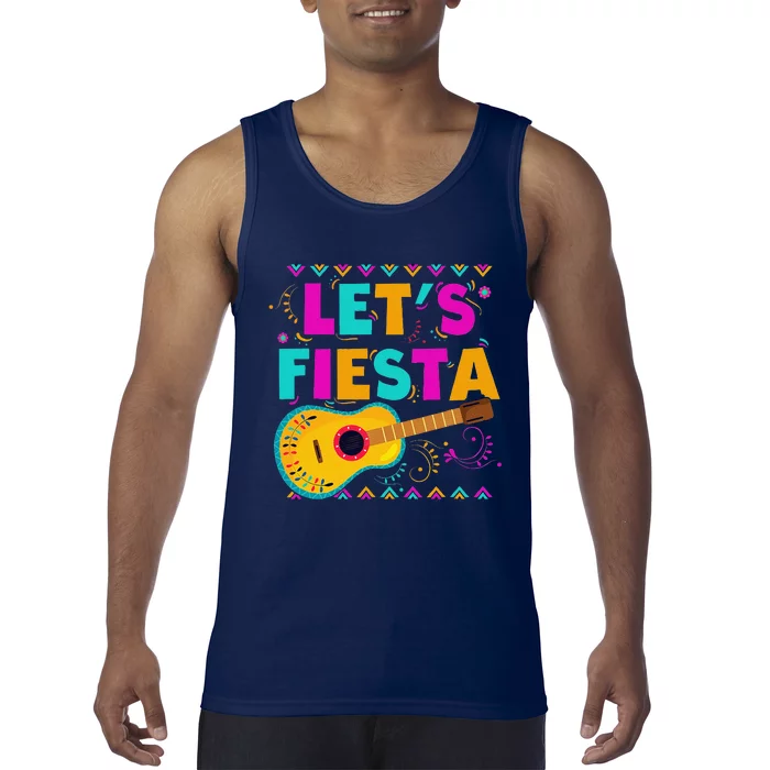 Let's Fiesta Funny Cinco De Mayo Cactus Mexican Party Tank Top