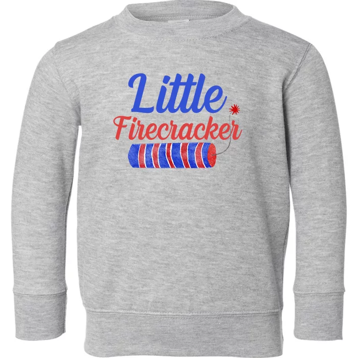 Little Firecracker Funny 4th Of July Toddler Sweatshirt