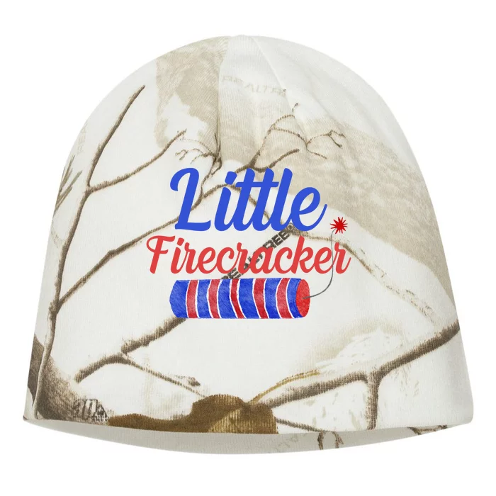 Little Firecracker Funny 4th Of July Kati - Camo Knit Beanie