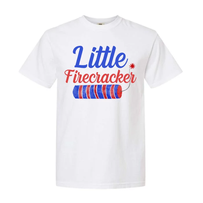 Little Firecracker Funny 4th Of July Garment-Dyed Heavyweight T-Shirt