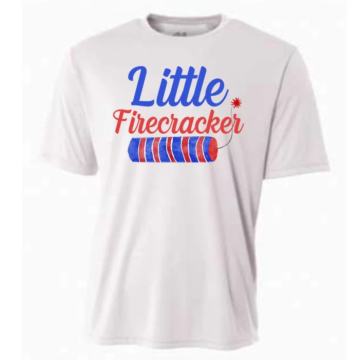 Little Firecracker Funny 4th Of July Cooling Performance Crew T-Shirt