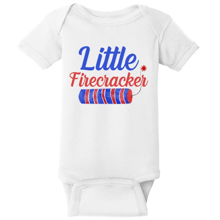 Little Firecracker Funny 4th Of July Baby Bodysuit