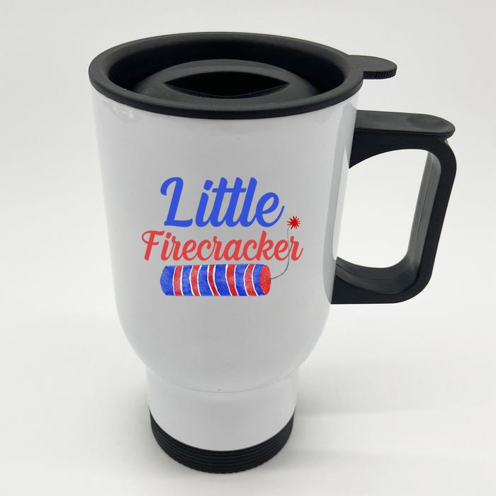 Little Firecracker Funny 4th Of July Front & Back Stainless Steel Travel Mug