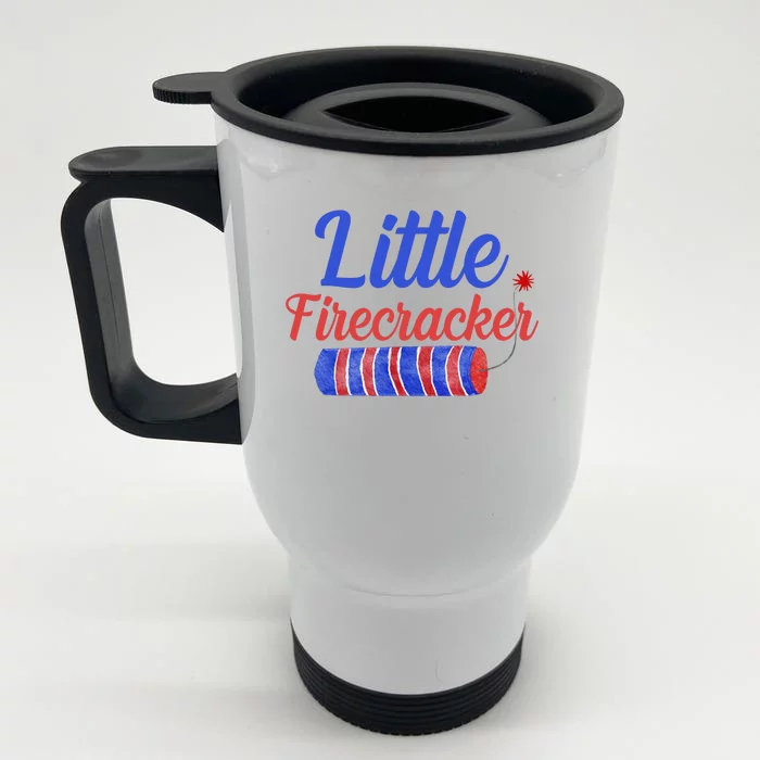 Little Firecracker Funny 4th Of July Front & Back Stainless Steel Travel Mug