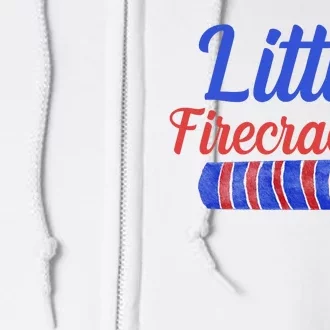 Little Firecracker Funny 4th Of July Full Zip Hoodie