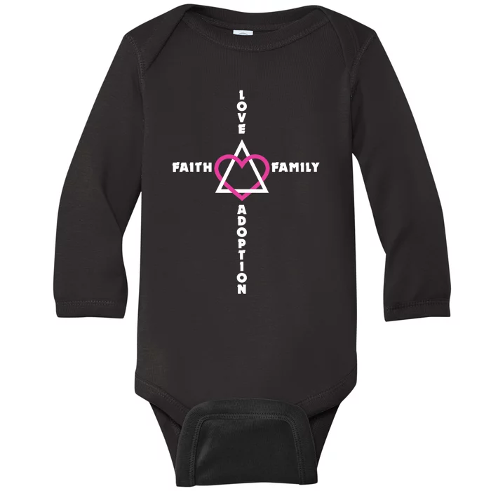 Love Faith Family Adoption Family Children Adoption Day Baby Long Sleeve Bodysuit