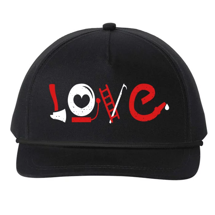 Love Firefighter Firefighting Valentines Fire Great Gift Snapback Five-Panel Rope Hat