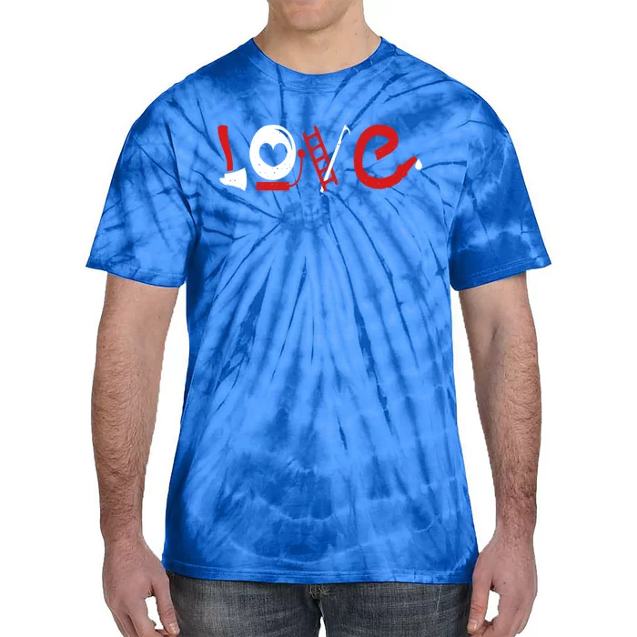 Love Firefighter Firefighting Valentines Fire Great Gift Tie-Dye T-Shirt