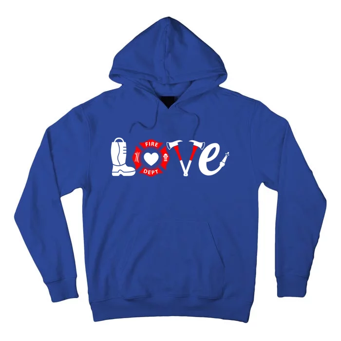 Love Firefighter Fire Valentine's Day Cool Gift Tall Hoodie