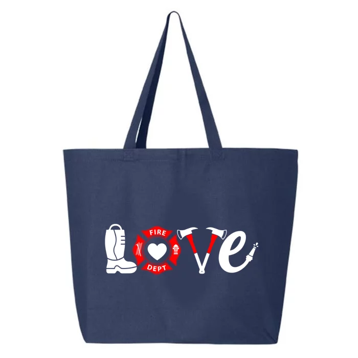 Love Firefighter Fire Valentine's Day Cool Gift 25L Jumbo Tote