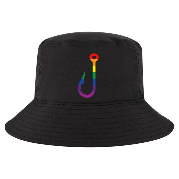 Lgbt Flag Fishing Hook Gay Angler Queer Pride Rainbow Cool Comfort Performance Bucket Hat