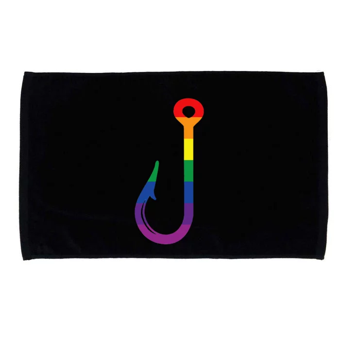 Lgbt Flag Fishing Hook Gay Angler Queer Pride Rainbow Microfiber Hand Towel