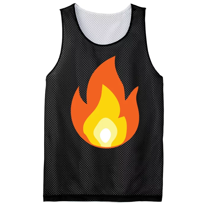 Lit Fire Flame Hot Burning Beach Mesh Reversible Basketball Jersey Tank