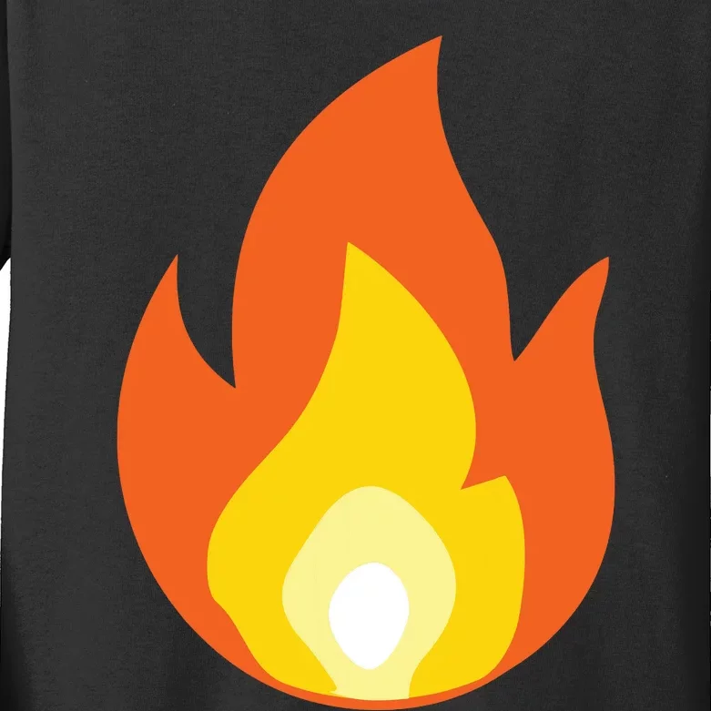 Lit Fire Flame Hot Burning Beach Kids Long Sleeve Shirt