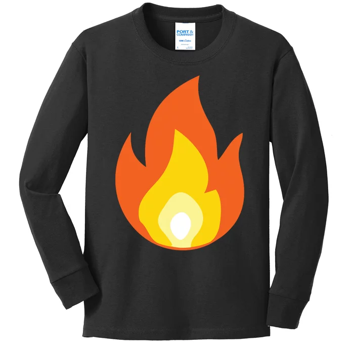 Lit Fire Flame Hot Burning Beach Kids Long Sleeve Shirt