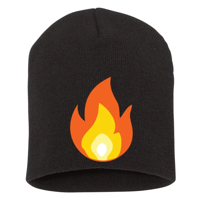 Lit Fire Flame Hot Burning Beach Short Acrylic Beanie