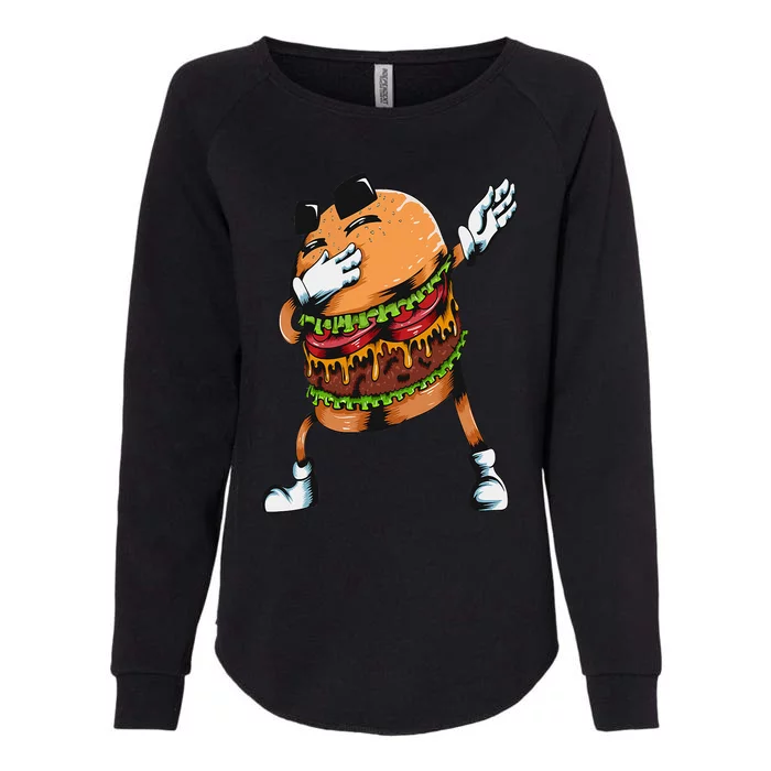 Lovers Fast Food Hamburger Dabbing Burger Womens California Wash Sweatshirt