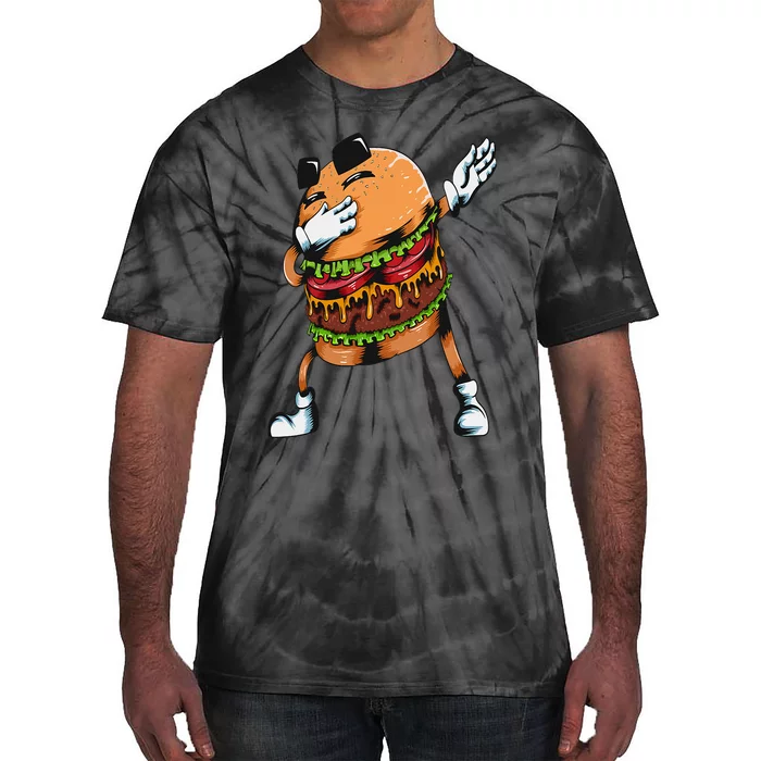 Lovers Fast Food Hamburger Dabbing Burger Tie-Dye T-Shirt