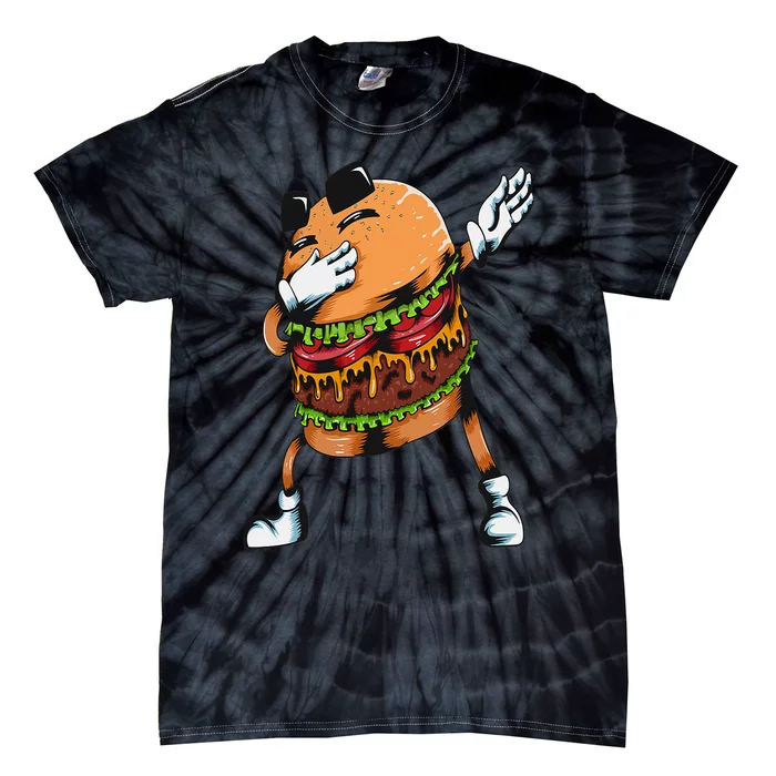 Lovers Fast Food Hamburger Dabbing Burger Tie-Dye T-Shirt