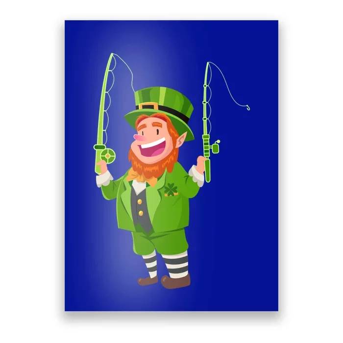 Leprechaun Fishing Funny St Patricks Day Gift Poster