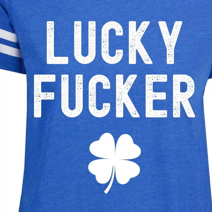 Lucky Fucker Funny St Patricks Day Enza Ladies Jersey Football T-Shirt